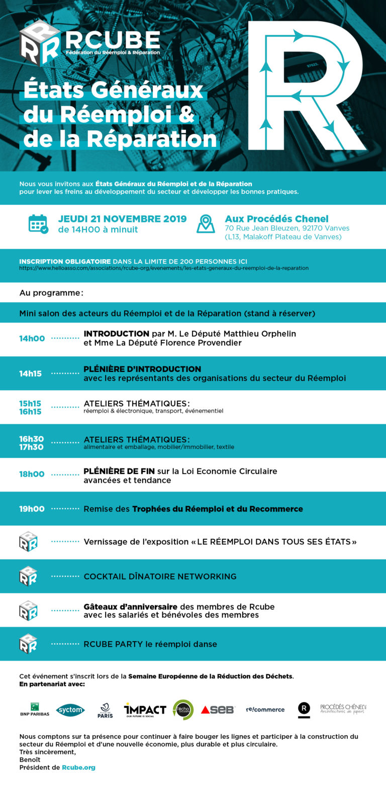Programme Etats Généraux du Réemploi et de la Réparation le 21 Novembre 2019